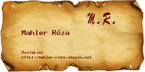 Mahler Róza névjegykártya